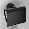 Bathroom Origins Tecno Project Black Toilet Roll Holder with Flap