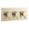Crosswater MPRO 2 Outlet 3 Handle Thermostatic Shower Valve Brushed Brass