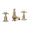 Crosswater Belgravia Crosshead Basin 3 Hole Set Deck Mounted-Brushed Brass