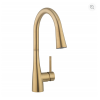 Crosswater Cucina Cook Mono Kitchen Mixer with Concealed Dual Function Pull Out Spray - Brushed Brass