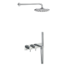 Just Taps Round Thermostat with Attached Handshower and Overhead