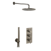 Just Taps Vos Shower Combination 2 Outlet Brushed Black