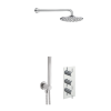 Just Taps Round Thermostat with Overhead Shower and Fixed Shower Handle