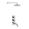 Just Taps Round Thermostat Bath Shower Filler with Overhead Shower