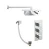 Just Taps Square Thermostat with Extractable Hand Shower and Bath Filler