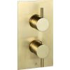 Just Taps VOS Thermostatic Concealed 2 Outlet Shower Valve-Brushed Brass