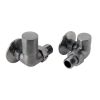 Just Taps VOS Brushed Black Corner Radiator Valve