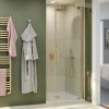 Crosswater Optix 10 Brushed Brass Pivot Shower Door