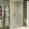 Crosswater Optix 10 Brushed Brass Single Sliding Shower Door
