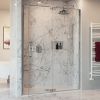 Crosswater Optix 10 Polished Stainless Steel Pivot Shower Door with Inline Panel
