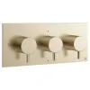 Crosswater MPRO 3 Outlet 3 Handle Thermostatic Bath Shower Valve Brushed Brass