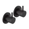 Just Taps Vos Round Designer Handle Wall Mounted Wall Valves 70mm-Matt Black