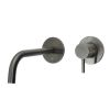 Just Taps Vos Wall Mounted Single Lever Basin Mixer Tap with Slim Spout 150mm-Brushed Black