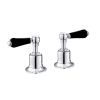 Just Taps Grosvenor Black, Lever Panel Valves 3/4
