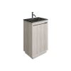 Crosswater Flute 470 Floor Standing Unit with Midnight Black Glass Basin