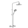 Just Taps Florence Chrome Thermostatic Bar Valve with Adjustable Riser Rail & Kit