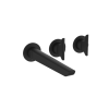 Crosswater Foile Matt Black Module 3 Outlet 2 Handle Trimset & Bath Spout