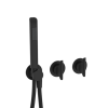 Crosswater Foile Matt Black Module 2 Outlet 2 Handle Trimset & Handset