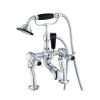 Just Taps Grosvenor Pinch Black Edition Deck Mounted Bath Shower Mixer with Kit – 355mm