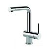 Gessi Oxygen side lever monobloc mixer with 360° swivel L-spout and 90° aerator rotation