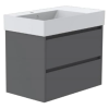 GSI Kube X 80 x 47 2 Drawer Vanity Unit Right Hand Ledge