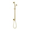Just Taps Grosvenor Cross Antique Brass Edition Slide Rail Kit, Single Function Handset, Hose