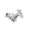 Just Taps Grosvenor Black Cross Basin Mixer With Pop Up Waste
