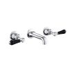 Just Taps Grosvenor Black  Lever 3 Hole Wall Mounted Basin Mixer