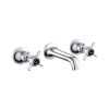 Just Taps Grosvenor Black, Pinch 3 Hole Wall Mounted Basin Mixer