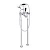Just Taps Grosvenor Black, Cross Floor Standing Bath Shower Mixer With Kit