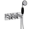 Just Taps Grosvenor Cross Thermostatic Concealed 2 Outlet Valve + Handset