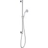 Just Taps Grosvenor slide rail kit with single function handset, hose with bottom outlet entry, with white handset