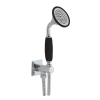Just Taps Grosvenor Round Water Outlet and Holder Hose with Handset - Chrome and Matt Black