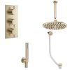 Crosswater MPRO 3 Outlet 3-Handle Bath / Shower Bundle - Brushed Brass 