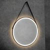 HiB Solstice 60 LED Bathroom Mirror 600mm Diameter - Matt black 