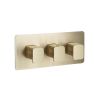 Just Taps Hix Brushed Brass Landscape Triple Outlet Shower Valve