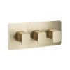 Just Taps Hix Brushed Brass Landscape Two Outlet Shower Valve