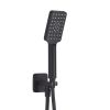 Just Taps Hix Matt Black Square Shower Handset, Holder & Hose