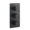 Just Taps Hix Matt Black Twin Outlet Portrait Concealed Shower Valve