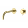 Just Taps Vos Single Lever Wall Mounted Basin Mixer with Designer Handle-250mm Spout-Brushed Brass