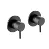 Just Taps Vos Round Wall Mounted Valves 70mm Wide - Matt Black