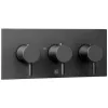 Just Taps VOS Horizontal  Thermostatic Concealed 3 Outlet Shower Valve Matt Black 