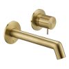 Just Taps Evo Wall mounted basin mixer with lever Brushed Brass