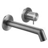 Just Taps Evo Wall mounted basin mixer with lever Brushed Black