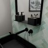 Origins Living City Mirror with Shelf Black