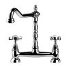 Clearwater Baroc Bridge Twin Lever Monobloc Kitchen Sink Mixer Tap