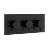 Crosswater MPRO 2 Outlet 3 Handle Thermostatic Shower Valve Matt Black 