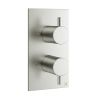 Crosswater MPRO 2 Outlet 2 Handle Thermostatic Shower Valve Brushed Stainless Steel 