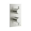 Crosswater MPRO 2 Outlet 2 Handle Thermostatic Bath Shower Valve Brushed Stainless Steel