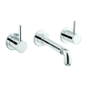 Crosswater MPRO Industrial Chrome  Basin 3 Hole Wall Set 